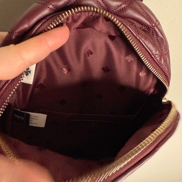 Kate Spade New York Burgandy Briar Lane Quilted Mini Convertible Backpack - Picture 5 of 6